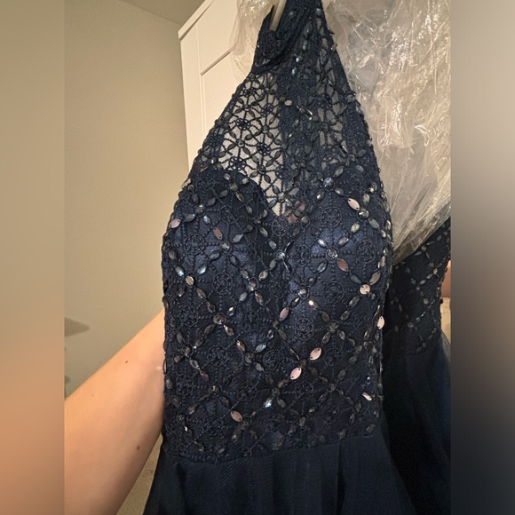 Homecoming/event dress! Navy blue beaded dress! - Picture 3 of 6